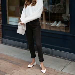 Everlane washed black ankle jeans.